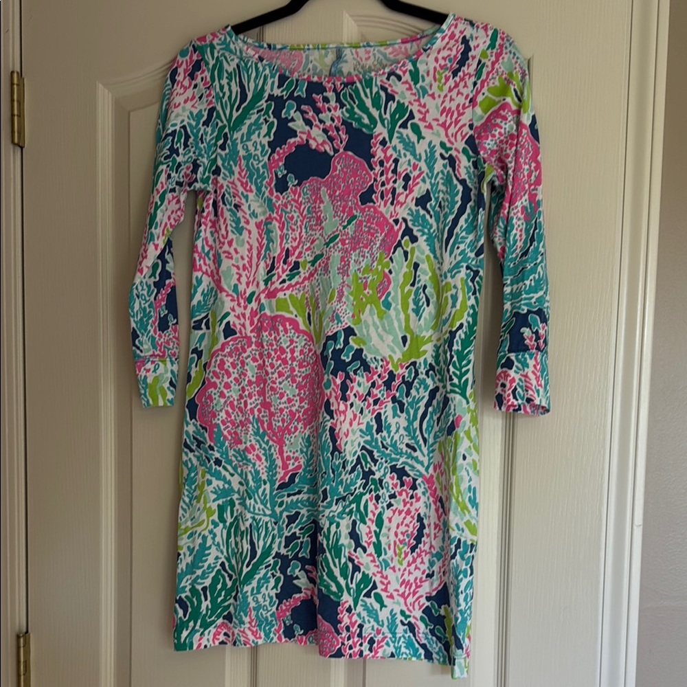 Lilly Pulitzer Colorful Floral Print Pima Cotton Dress